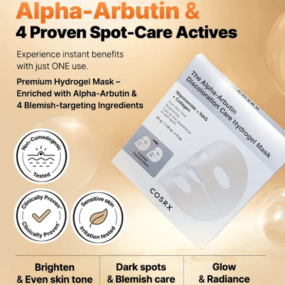The Alpha-Arbutin Discoloration Care Hydrogel Mask [1pc]