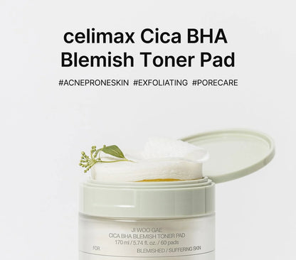 Ji Woo Gae Cica BHA Blemish Toner Pad [60 pcs]
