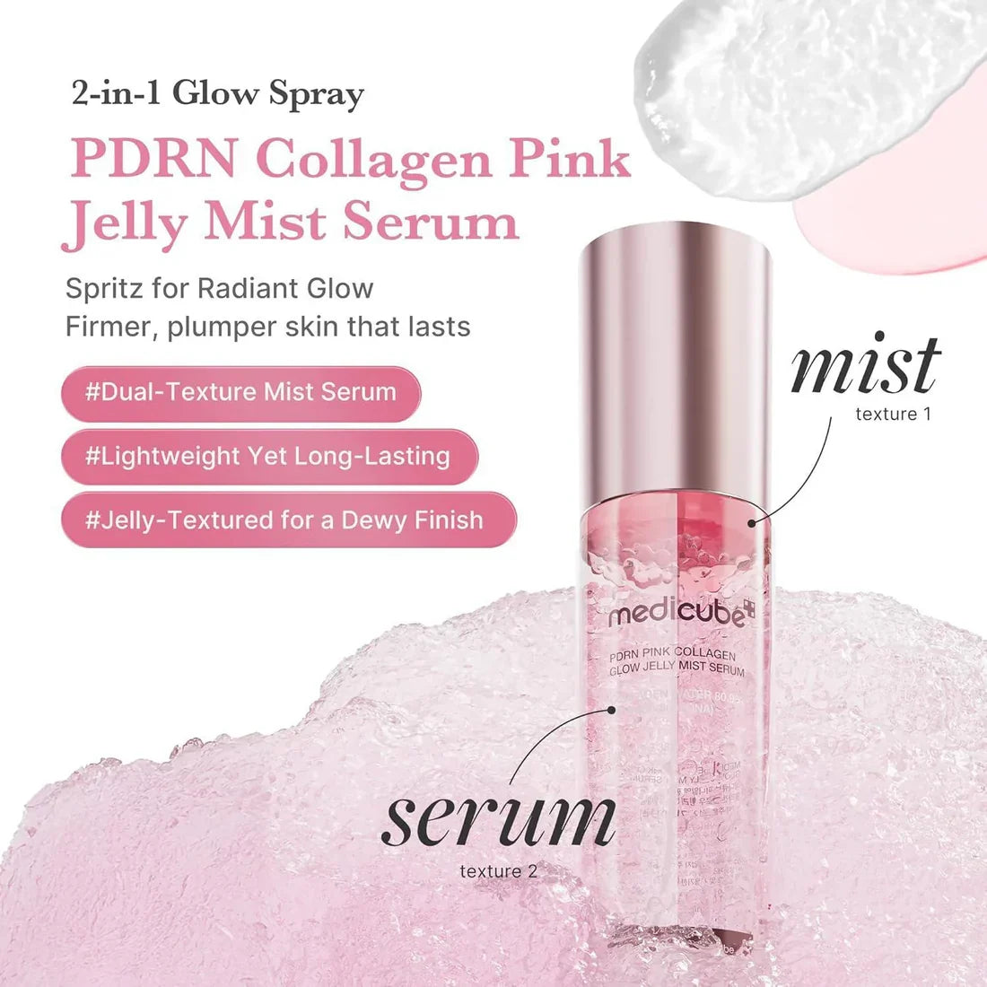 PDRN Pink Collagen Glow Jelly Mist Serum [60ml]