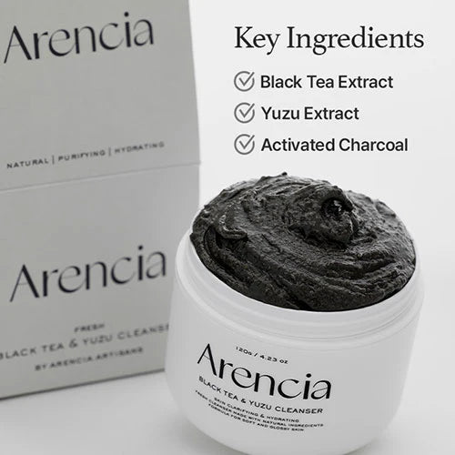 Black Tea &amp; Yuzu Rice Mochi Cleanser [120g]