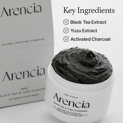 Black Tea &amp; Yuzu Rice Mochi Cleanser [120g]